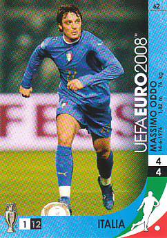 Massimo Oddo Italy Panini Euro 2008 Card Game #62